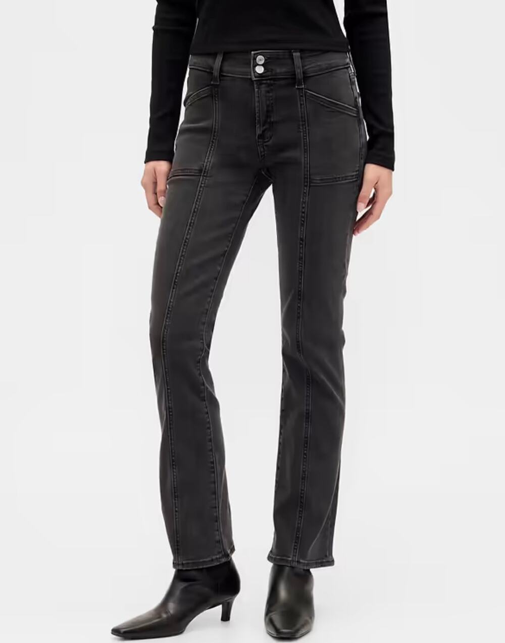 NWT GAP Denim Universal Baby Bootcut Jeans Mid-rise Women's 8 Long Washed Black